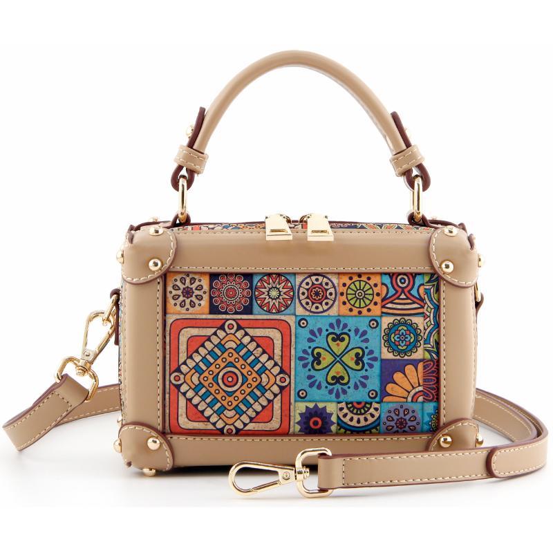 Square Structured Cork Crossbody Bag
